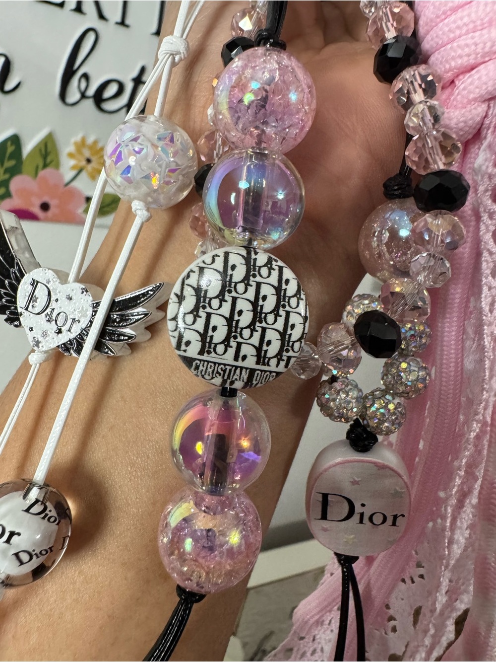 Pink Phone/Key/Bag Chain #P1126 - Picture 5 of 10